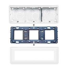 Legrand Mosaic -  Kit Cadre saillie 8 modules - horizontal - Réf. : 078818L +080286+080253