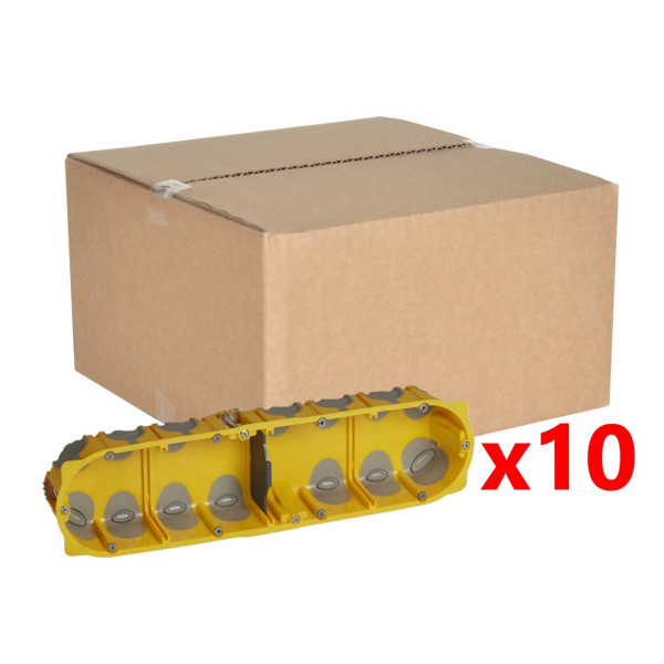 Legrand - Batibox - LOT de 10 Boîtes d'encastrement 4 postes - BBC - Prof. 40 - Réf : 080024x10