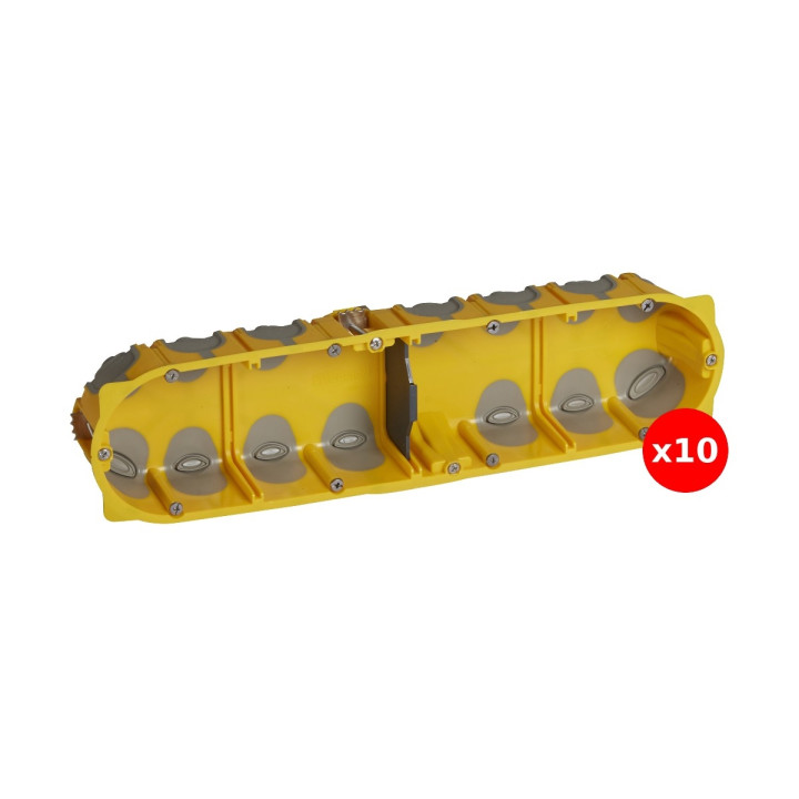 Legrand - Batibox - LOT de 10 Boîtes d'encastrement 4 postes - BBC - Prof. 40 - Réf : 080024x10