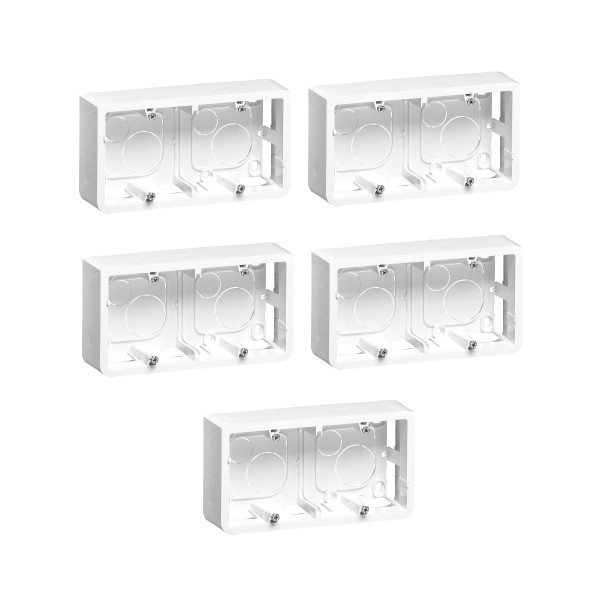 Legrand Mosaic - LOT de 5 Cadres saillie 2 postes - 2 x 2 modules - horizontal - Réf : 080285x5