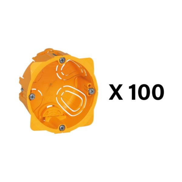 Legrand Batibox - LOT de 100 Boîtes d'encastrement 1 poste - Prof. 40 - 080041 x100