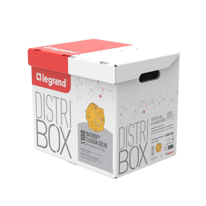 Legrand Batibox - LOT de 100 Boîtes d'encastrement 1 poste - Prof. 40 - 080041 x100