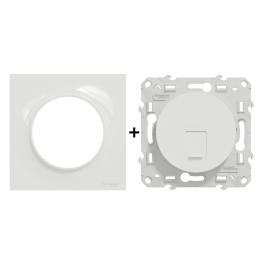 Schneider Odace - Prise RJ45 Cat.6 UTP + plaque - Réf : S520475+s520702