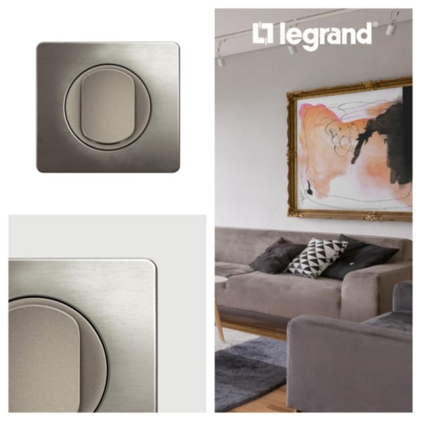 Legrand - Céliane 2024 - Plaque de finition Acier Satiné - 3 poste - Réf : CP1803