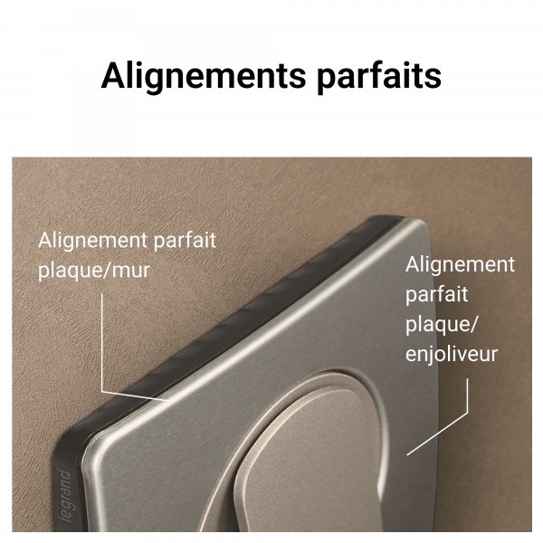 Legrand - Céliane 2024 - Plaque de finition Acier Satiné - 3 poste - Réf : CP1803