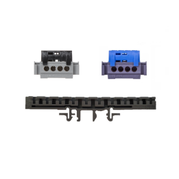 Legrand - Support Rail pour bornier + Bornier Ph 4 trous + Bornier Neutre 4 trous - Réf. : 004811+004840+004850