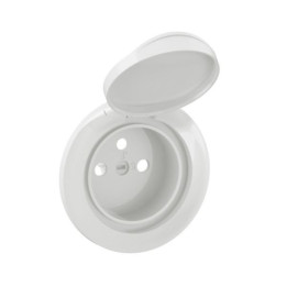Legrand - Céliane 2024 - Enjoliveur PC 2P+T à volet - Blanc - IP44 - Réf : CB8111
