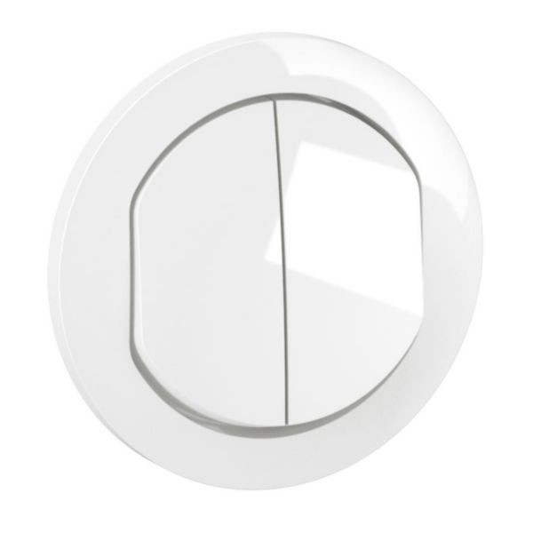 Legrand - Céliane 2024- Enjoliveur double interrupteur ou va et vient - IP44 - Réf : CB4001