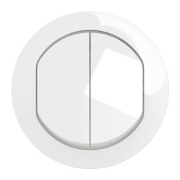Legrand - Céliane 2024- Enjoliveur double interrupteur ou va et vient - IP44 - Réf : CB4001