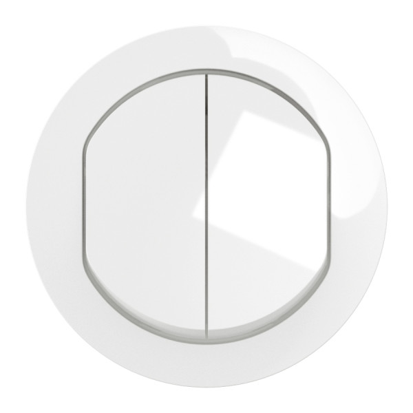 Legrand - Céliane 2024- Enjoliveur double interrupteur ou va et vient - IP44 - Réf : CB4001
