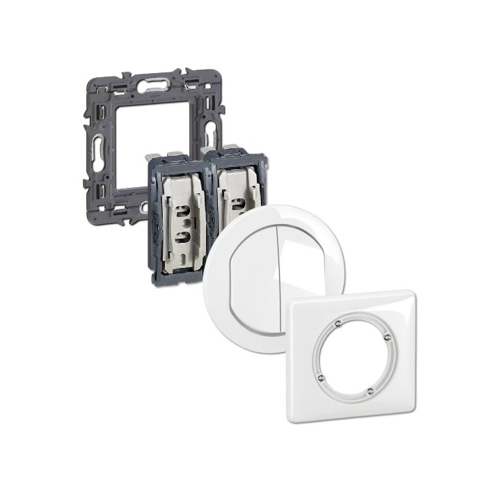 Legrand - Céliane 2024 - Double va et vient étanche complet - Blanc - IP44 - Réf : 080251 + 2 x CM0001 + CB4001 + CP2701