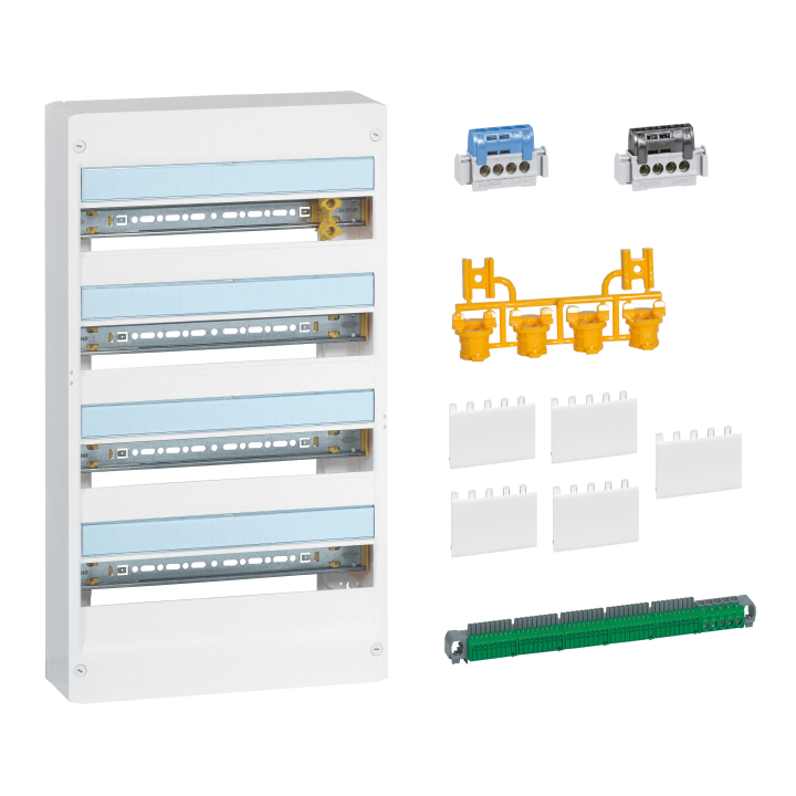 Legrand - DRIVIA - Coffret 4 rangées - 18 modules + Peigne Verticale et Horizontale - Ref. : 401224+404928+405002