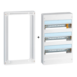 Legrand - Drivia - Coffret 3 rangées - 18 modules + Rehausse - Ref. : 401223+401273