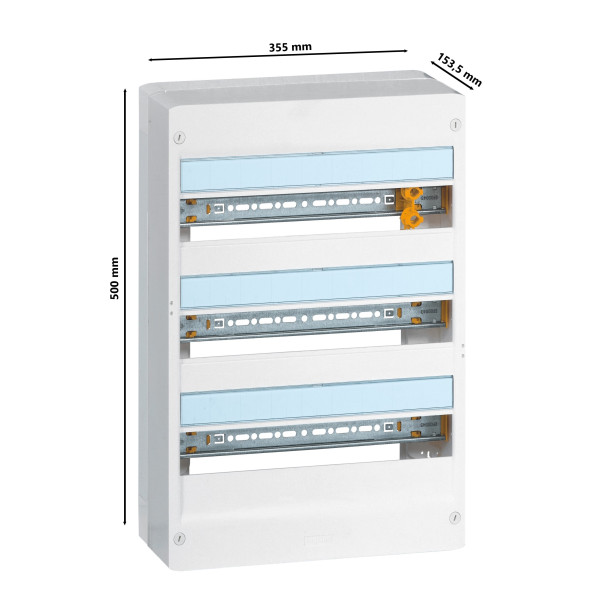 Legrand - Drivia - Coffret 3 rangées - 18 modules + Rehausse - Ref. : 401223+401273