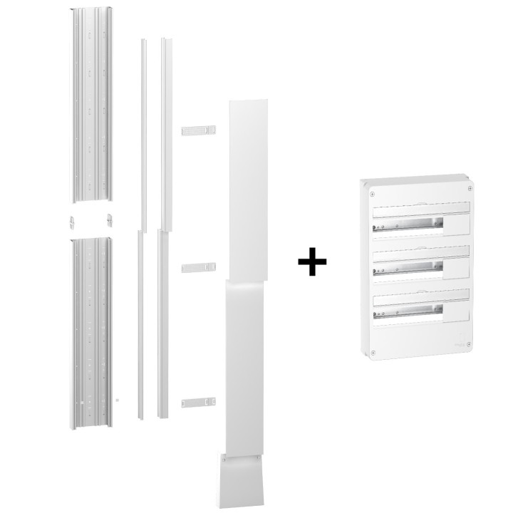 Schneider - Resi9 - kit goulotte 18M - 2 parties + Tableau RESI9 18M - 3R - Réf. : R9HKT18+R9H18403
