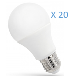 Spectrum - LOT de 20 Ampoules LED E-27 - Angle 270° - 4000K - 900lm - Réf.: WOJ+14611