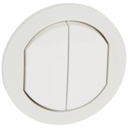 Legrand Céliane - Enjoliveur double allumage blanc - IP44 - Réf : 067802