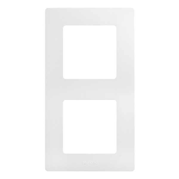 Legrand Niloé - Plaque double - 2 Postes - Blanc - Réf : 665002
