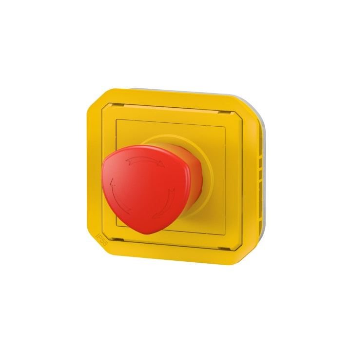 Legrand - Plexo - Coup de poing d'urgence - poussoir - Composable - déverrouillage 1/4 tour - IP55/IK08 - Réf : 069549L