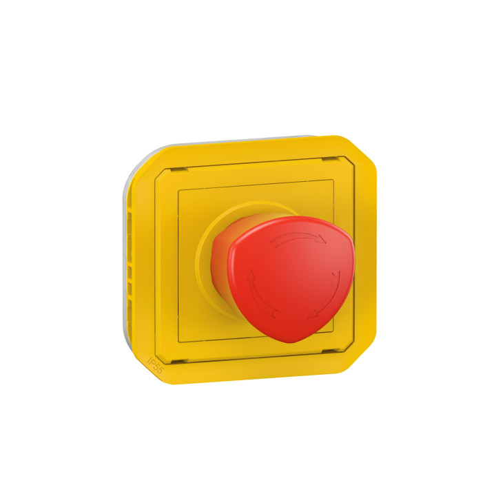 Legrand - Plexo - Coup de poing d'urgence - poussoir - Composable - déverrouillage 1/4 tour - IP55/IK08 - Réf : 069549L