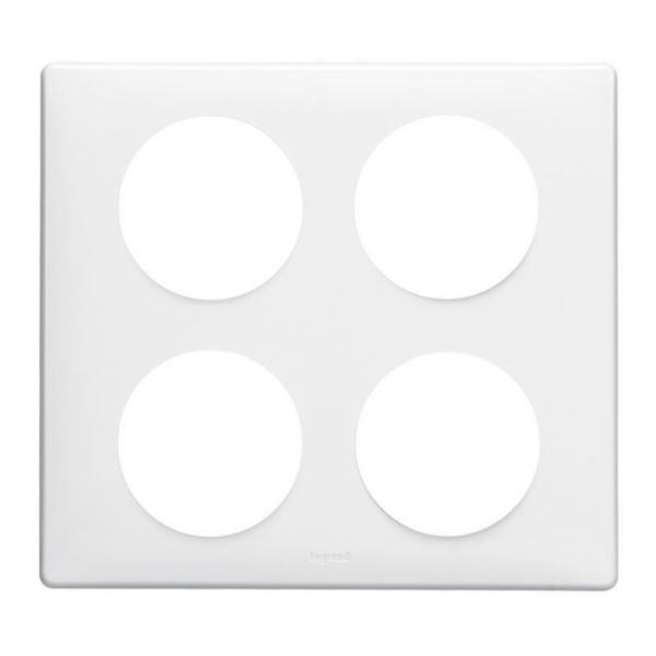 Legrand Céliane - Plaque 2 x 2 postes - Blanc - Réf : 068608