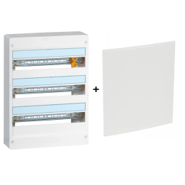 Legrand - Drivia - Coffret 3 rangées - 18 modules + Plaque de fond - Ref. : 401253+401223