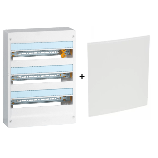 Legrand - Drivia - Coffret 3 rangées - 18 modules + Plaque de fond - Ref. : 401253+401223