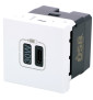Legrand - Mosaic L - Chargeur Simple USB Type-C - 3A - 30W Power Delivery - 2 Modules- Blanc - Réf : 077585L