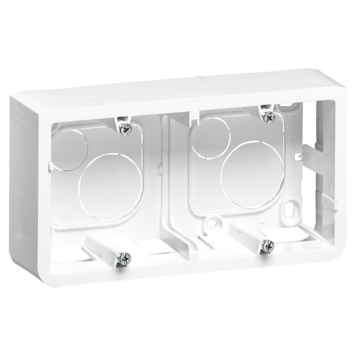 Legrand - Mosaic - Cadre saillie 2 postes - 2 x 2 modules - Horizontal - Blanc - Réf : 080285
