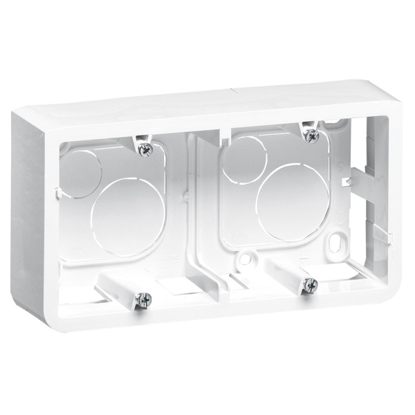 Legrand - Mosaic - Cadre saillie 2 postes - 2 x 2 modules - Horizontal - Blanc - Réf : 080285