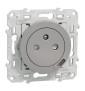 Schneider - Odace 2011 - Prise de courant Affleurante + USB Type C - Aluminium - Réf : S530089