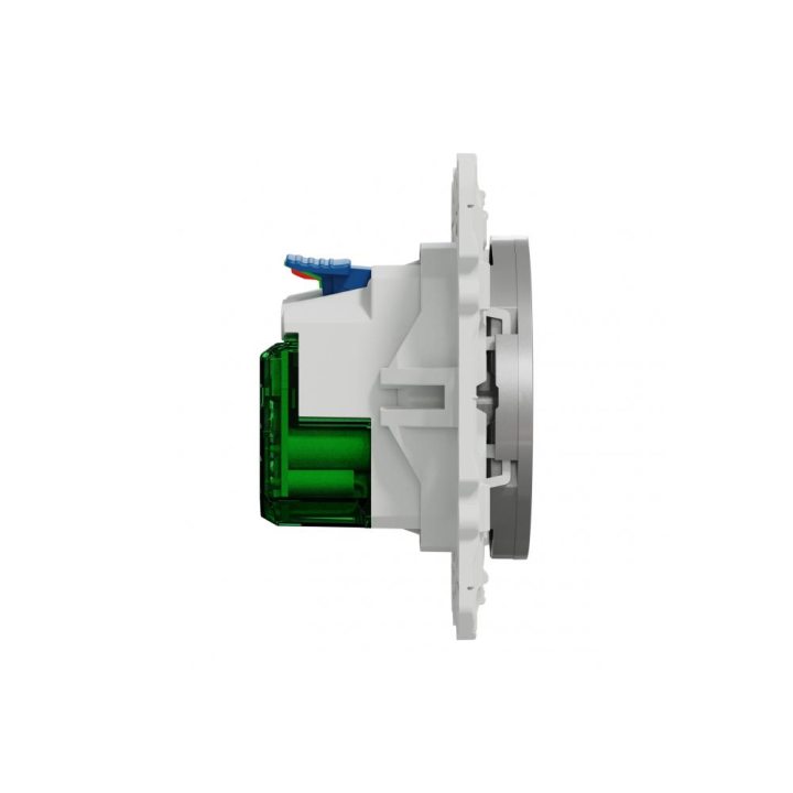 Schneider - Odace 2011 - Prise de courant Affleurante + USB Type C - Aluminium - Réf : S530089