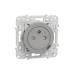 Schneider - Odace 2011 - Prise de courant Affleurante + USB Type C - Aluminium - Réf : S530089