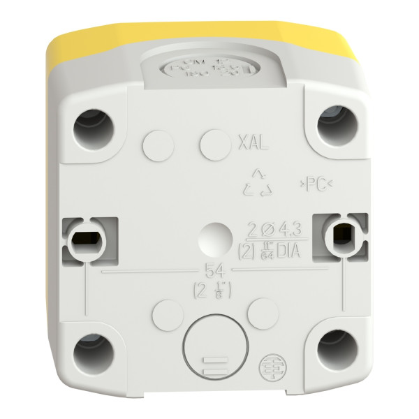 Schneider - boite jaune arrêt urgence rouge - pousser tourner - 1F+1O - Ø40 - Réf : XALK178E