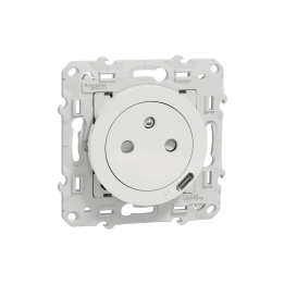 Schneider - Odace 2011 - Prise de courant Affleurante avec USB Type C + Plaque - Blanc - Ref : LOT3070