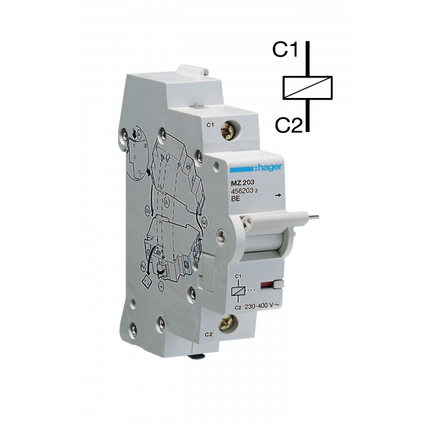 Hager - Déclencheur à émission de tension 230-415V AC - 110-130V DC + arrêt d'urgence - Réf : MZ203+XALK178E
