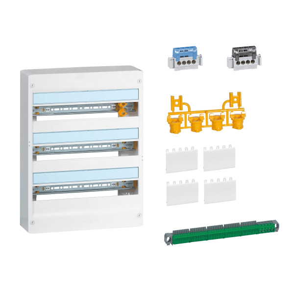 Legrand - Drivia - Kit GTL 18M + Tableau 3 Rangée de 18 Modules + Porte blanche - Réf. : 030067+401223+401233