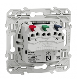 Schneider - Prise de courant Odace affleurante - Anthracite - 2P+T - 16A - 250V - Bornes auto - Réf : S540052