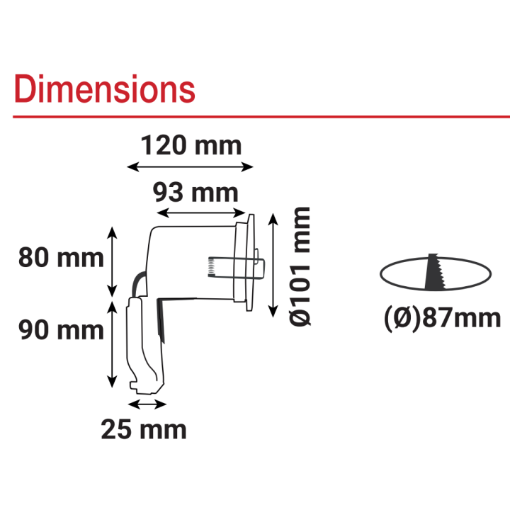 Vision EL - Kit spot encastré BBC Orientable blanc 7W - 4000K dimmable 7719 + 100561