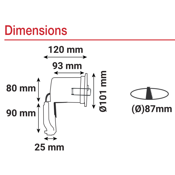 Vision EL - Kit spot encastré BBC Orientable blanc 7W - 4000K dimmable 7719 + 100561