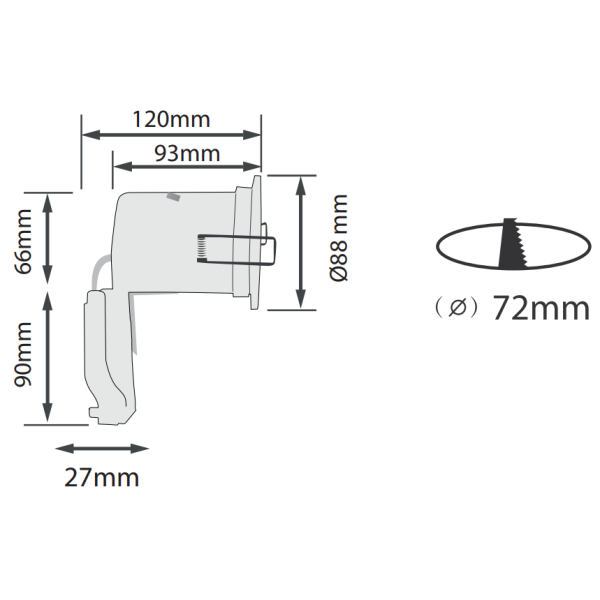 Miidex - Kit spot encastré BBC Fixe blanc 7W - 4000K dimmable - Réf : 7718 + 100561