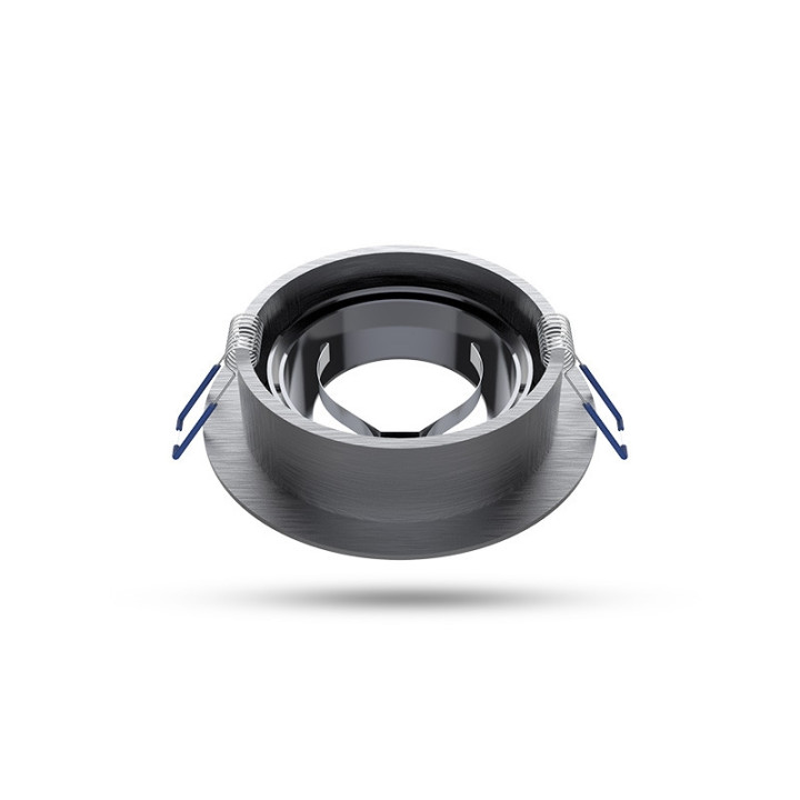 Miidex - Support de spot plafond - Rond - Orientable - Aluminium brossé - Ø92 mm - Réf : 7712