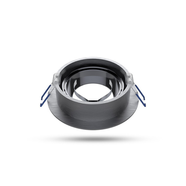 Miidex - Support de spot plafond - Rond - Orientable - Aluminium brossé - Ø92 mm - Réf : 7712