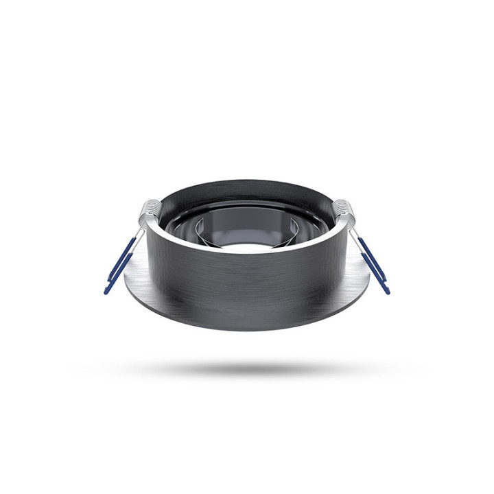 Miidex - Support de spot plafond - Rond - Orientable - Aluminium brossé - Ø92 mm - Réf : 7712