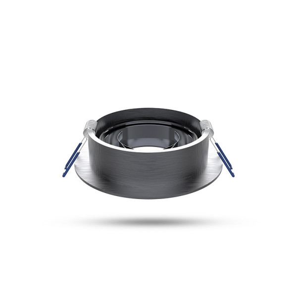 Miidex - Support de spot plafond - Rond - Orientable - Aluminium brossé - Ø92 mm - Réf : 7712