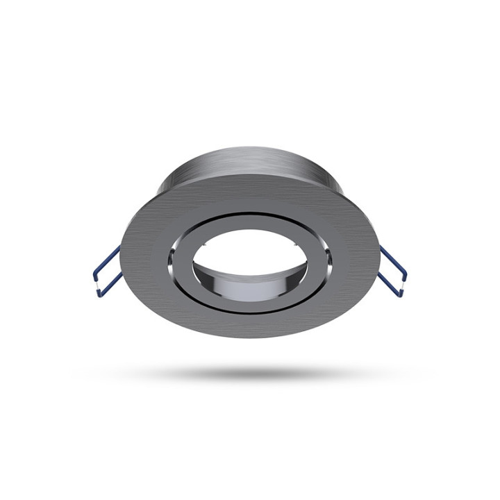 Miidex - Support de spot plafond - Rond - Orientable - Aluminium brossé - Ø92 mm - Réf : 7712