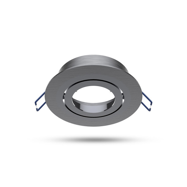 Miidex - Support de spot plafond - Rond - Orientable - Aluminium brossé - Ø92 mm - Réf : 7712