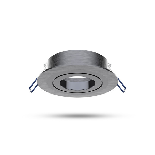 Miidex - Support de spot plafond - Rond - Orientable - Aluminium brossé - Ø92 mm - Réf : 7712