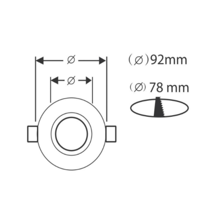 Miidex - Support de spot plafond - Rond - Orientable - Noir - Ø92 mm - Réf : 77120