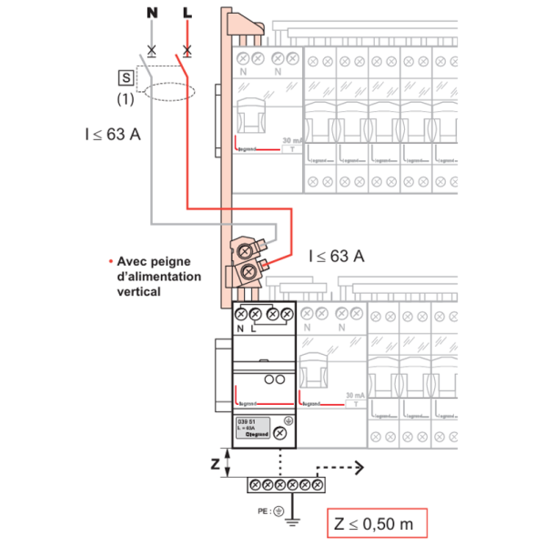 Legrand - Parafoudre bipolaire 220V - Type 2 LEXIC avec protection intégrée et fil de terre 50cm